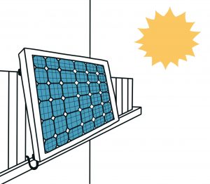 Solarmodul am Balkongeländer