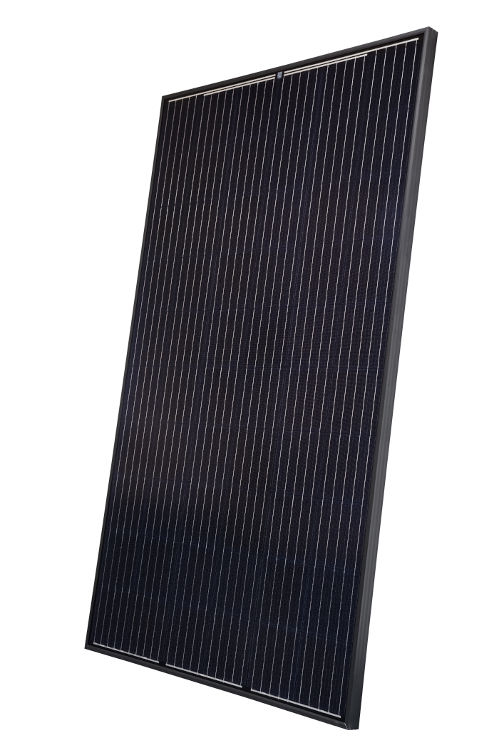 schwarzes Photovoltaik-Modul von Heckert Solar