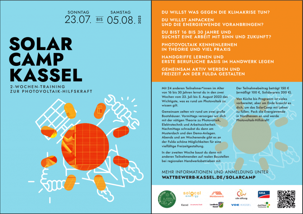 Flyer zum SolarCamp - Infos wie hier auf der Website